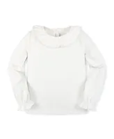 Hope & Henry Baby Girls Long Sleeve Ruffle Neck Knit Top