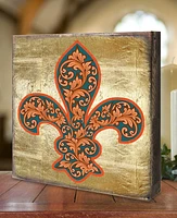 Designocracy Cross Fleur De Lis 12" x 12"