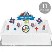 Calling All Knights & Dragons - Birthday Party Decor Kit Cake Topper Set 11 Pc