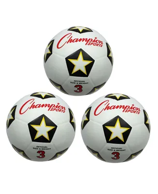 Champion Sports Rubber Soccer Ball, Set of 3