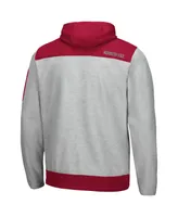 Men's Colosseum Heathered Gray, Crimson Washington State Cougars Schwartz Full-Zip Hoodie