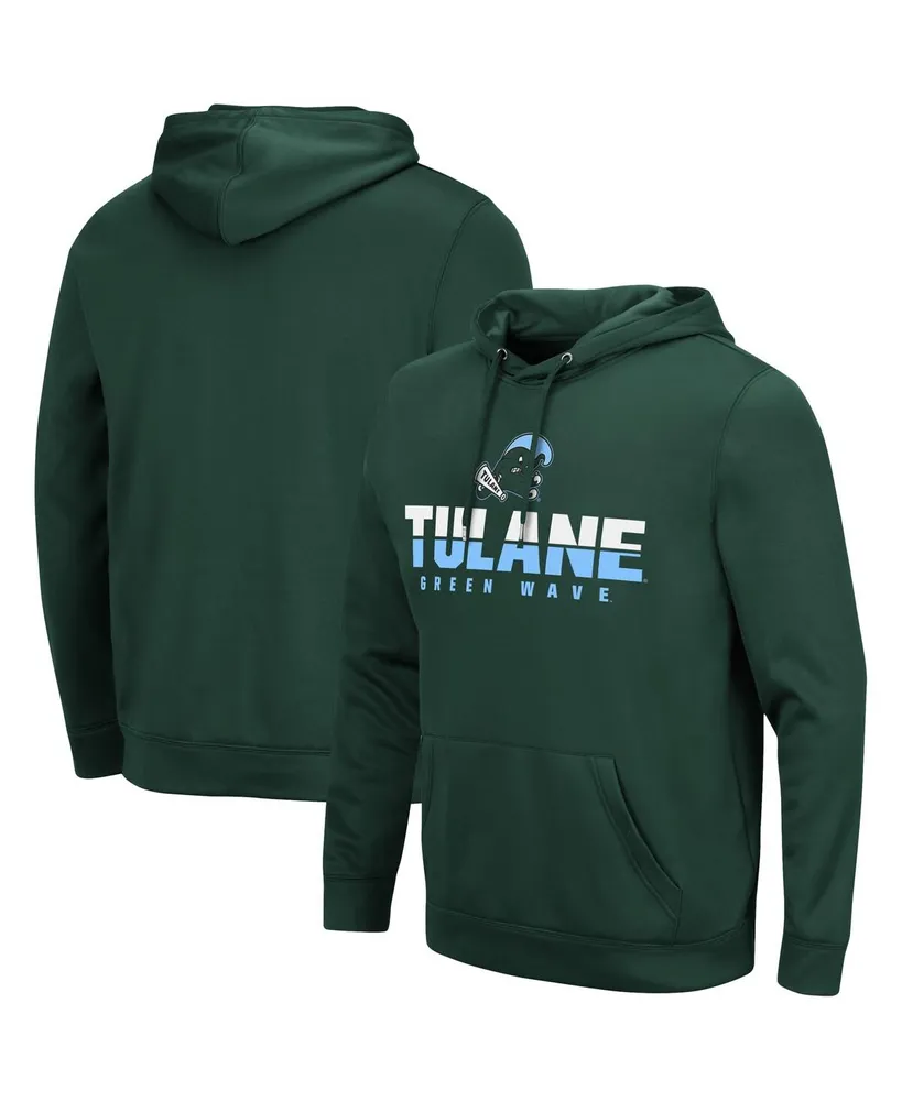 Men's Colosseum Green Tulane Wave Lantern Pullover Hoodie