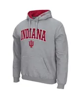 Men's Colosseum Heathered Gray Indiana Hoosiers Arch & Logo 3.0 Pullover Hoodie