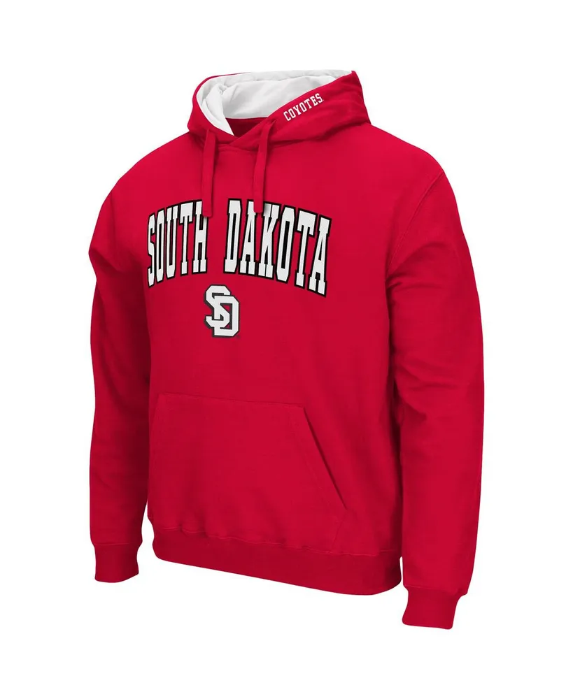 Men's Colosseum Red South Dakota Coyotes Arch and Logo Pullover Hoodie
