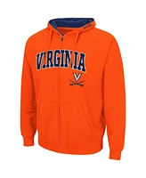 Men's Colosseum Orange Virginia Cavaliers Arch and Logo 3.0 Full-Zip Hoodie