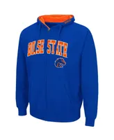 Men's Colosseum Royal Boise State Broncos Arch and Logo 3.0 Full-Zip Hoodie