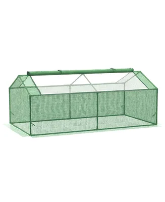 Outsunny Mini Greenhouse Portable Hot House w/ Windows, 71"x36"x28" Green