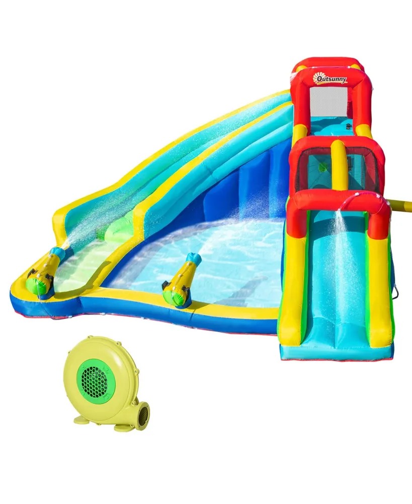 Kids Inflatable Bounce House Slide Water Pool Climbing Wall & Inflator