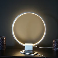 Brightech Circle 15" Dimmable Modern Led Desk Lamp with Usb Port