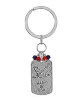 2028 Pewter Red White Blue Flag Key Fob