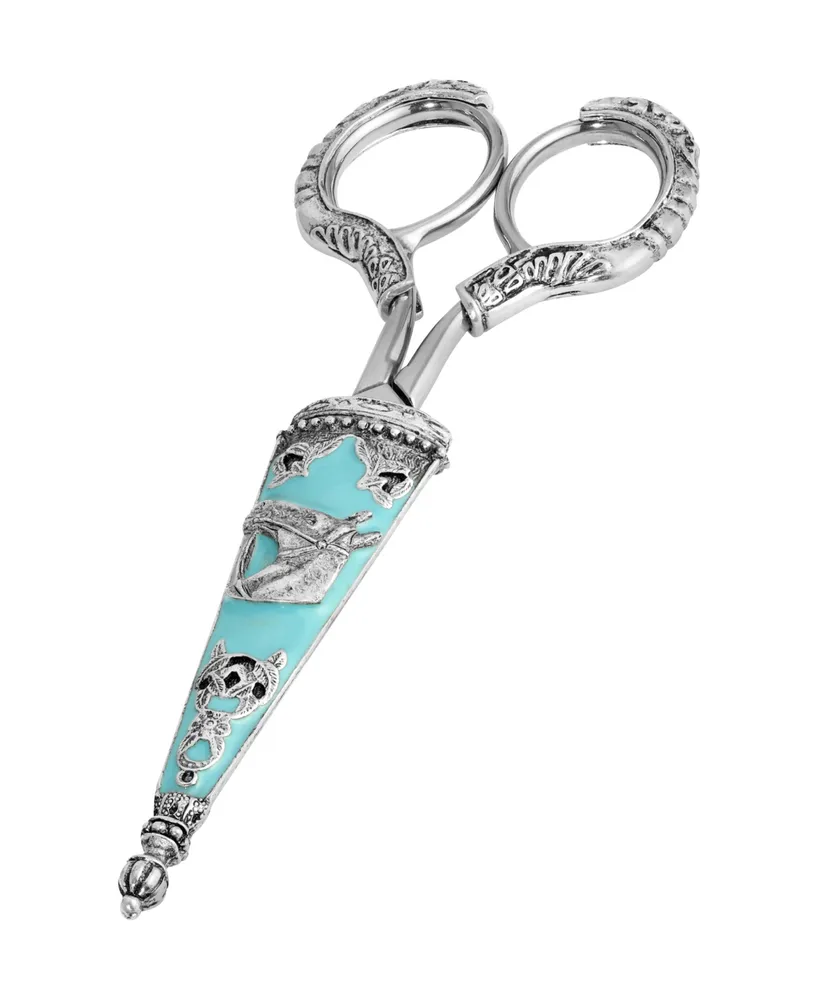 2028 Pewter Turquoise Horse Head Scissors