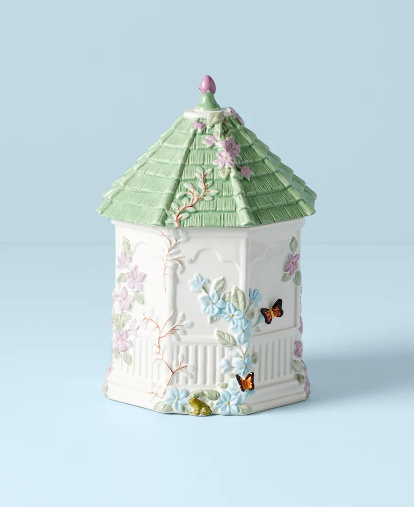 Lenox Butterfly Meadow Porcelain Figural Gazebo Cookie Jar