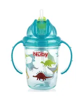 Nuby Toddler Tritan No Spill Flip N' Sip Twin Handle 360 Weighted Straw Cup