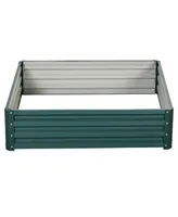 4' x 4' Raised Steel Garden Planter Bed for Vegetables, Herbs, Green