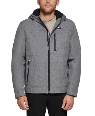 Tommy Hilfiger Men's Sherpa-Lined Softshell Hooded Jacket