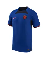 Men's Nike Blue Netherlands National Team 2022/23 Away Vapor Match Authentic Blank Jersey