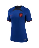 Women's Nike Royal Netherlands National Team 2022/23 Away Breathe Stadium Replica Blank Jersey