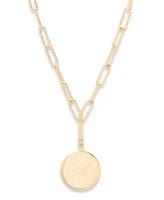brook & york Isla Initial Elongated Link Locket Necklace - K Gold Plated