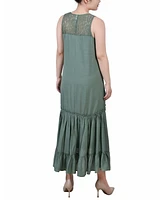 Ny Collection Petite Sleeveless Tiered Hi Low Maxi Dress