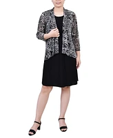 Ny Collection Petite Cardigan and Dress Set, 2 Piece