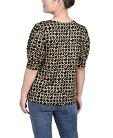 Petite Printed Balloon Sleeve Top