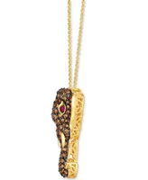 Le Vian Diamond (1-5/8 ct. t.w.) & Passion Ruby Accent Elephant Adjustable 20" Pendant Necklace in 14k Gold