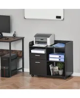 Vinsetto Multi-Purpose Office Organizer with Adjustable Open Shelf & Wheels