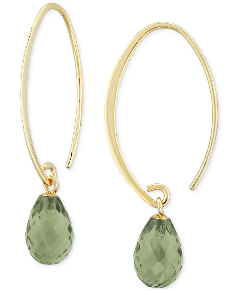 Green Quartz Briolette Threader Earrings (6-5/8 ct. t.w.) in 14k Gold