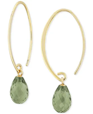 Green Quartz Briolette Threader Earrings (6-5/8 ct. t.w.) in 14k Gold