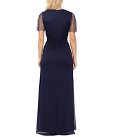 Xscape Women's Lace-Sleeve Gown