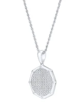 Men's Grown With Love Lab Grown Diamond Cluster 22" Pendant Necklace (1/2 ct. t.w.) in 10k White Gold