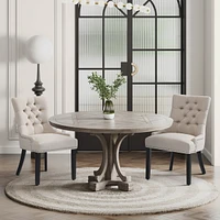WestinTrends Upholstered Wingback Button Tufted Dining Chair Set of 2