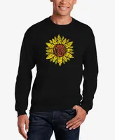 La Pop Art Men's Sunflower Word Crew Neck Sweatshirt