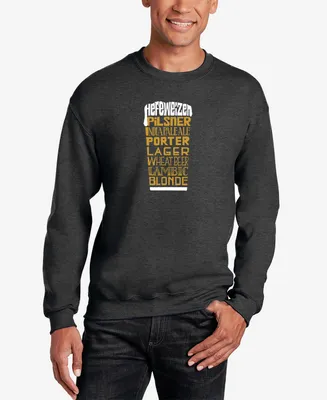 La Pop Art Men's Styles of Beer Word Crew Neck Sweatshirt