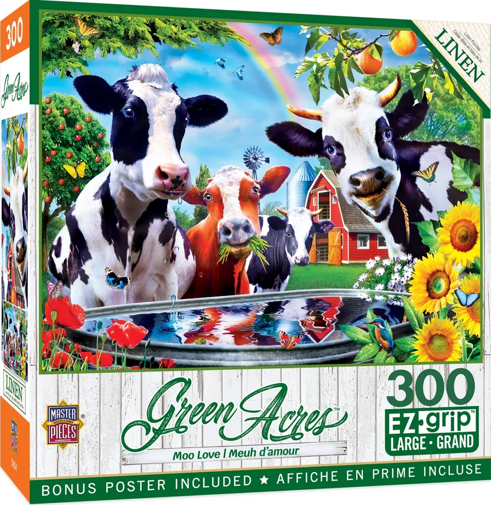 Masterpieces Green Acres - Moo Love 300 Piece Ez Grip Jigsaw Puzzle