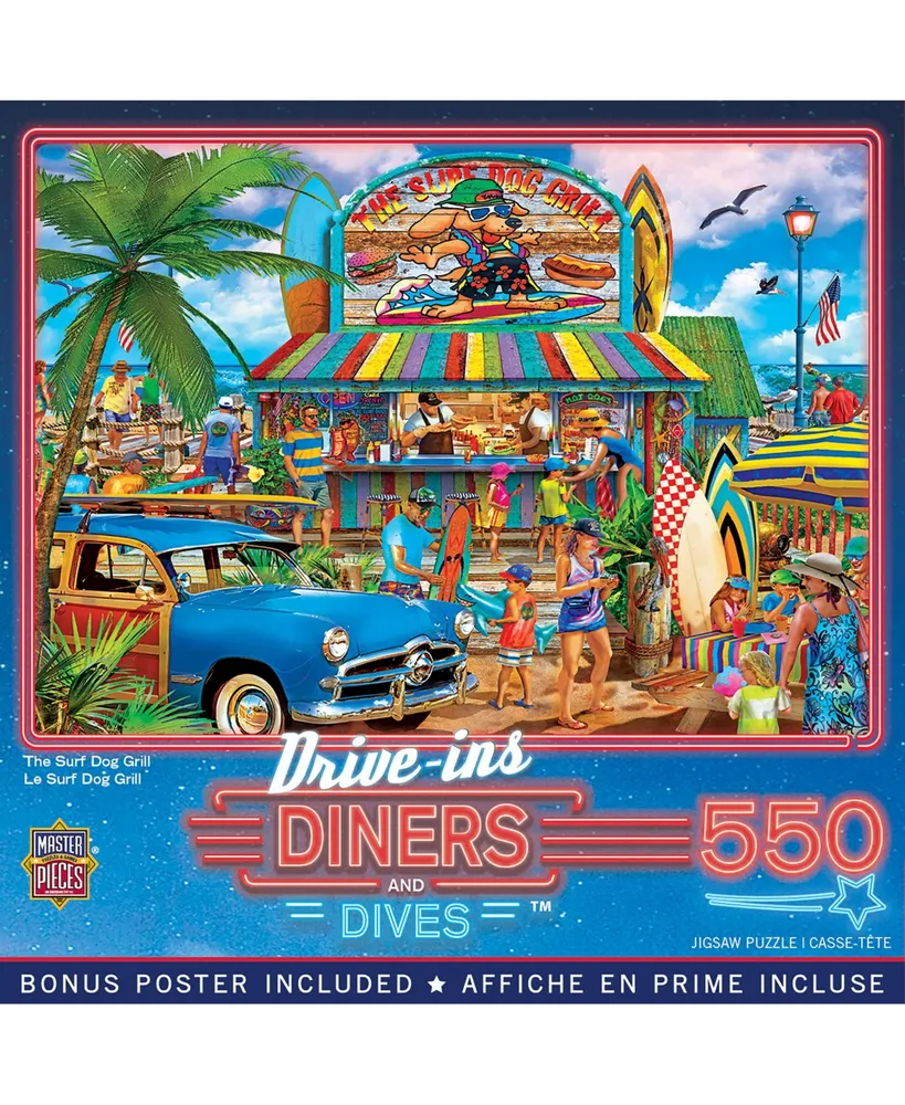 Masterpieces Drive-Ins, Diners & Dives - The Surf Dog Grill 550 Piece Puzzle