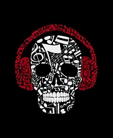 La Pop Art Men's Premium Blend Word Music Notes Skull T-shirt