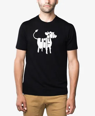 La Pop Art Men's Premium Blend Word Holy Cow T-shirt