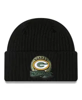 Men's New Era Black Green Bay Packers 2022 Salute To Service Knit Hat