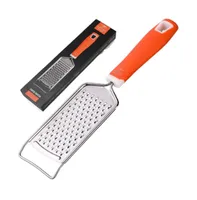 Zulay Kitchen Professional Stainless Steel Flat Handheld Cheese Grater (Orange)