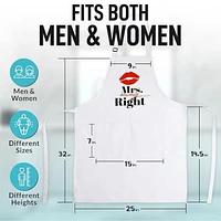 Zulay Kitchen Funny Aprons for Men, Women & Couples 2 Piece