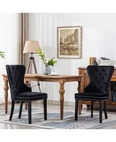 WestinTrends Velvet Upholstered Tufted Dining Chairs Set of