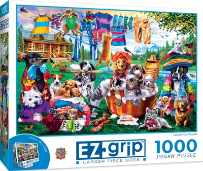 Masterpieces Ez Grip - Laundry Day Rascals 1000 Piece Jigsaw Puzzle