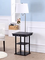 Brightech Madison 56" Led Table and Lamp Combo with Usb Port Outlet