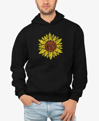 La Pop Art Men's Sunflower Word Hooded Sweatshirt