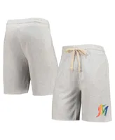 Men's Concepts Sport Oatmeal Miami Marlins Mainstream Logo Terry Tri-Blend Shorts