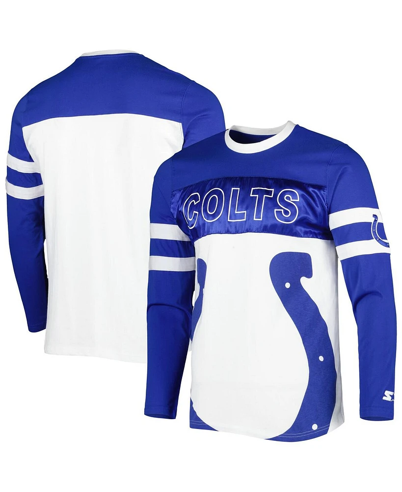 Men's Starter Royal, White Indianapolis Colts Halftime Long Sleeve T-shirt