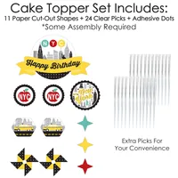 Nyc Cityscape - Birthday Party Cake Decorating Kit - Cake Topper Set - 11 Pieces