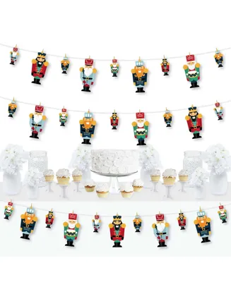 Big Dot of Happiness Christmas Nutcracker - Holiday Party Diy Decor Clothespin Garland Banner - 44 Pc