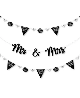 Mr. & Mrs. - Black & White Wedding Letter Banner Decoration - Mr. & Mrs.